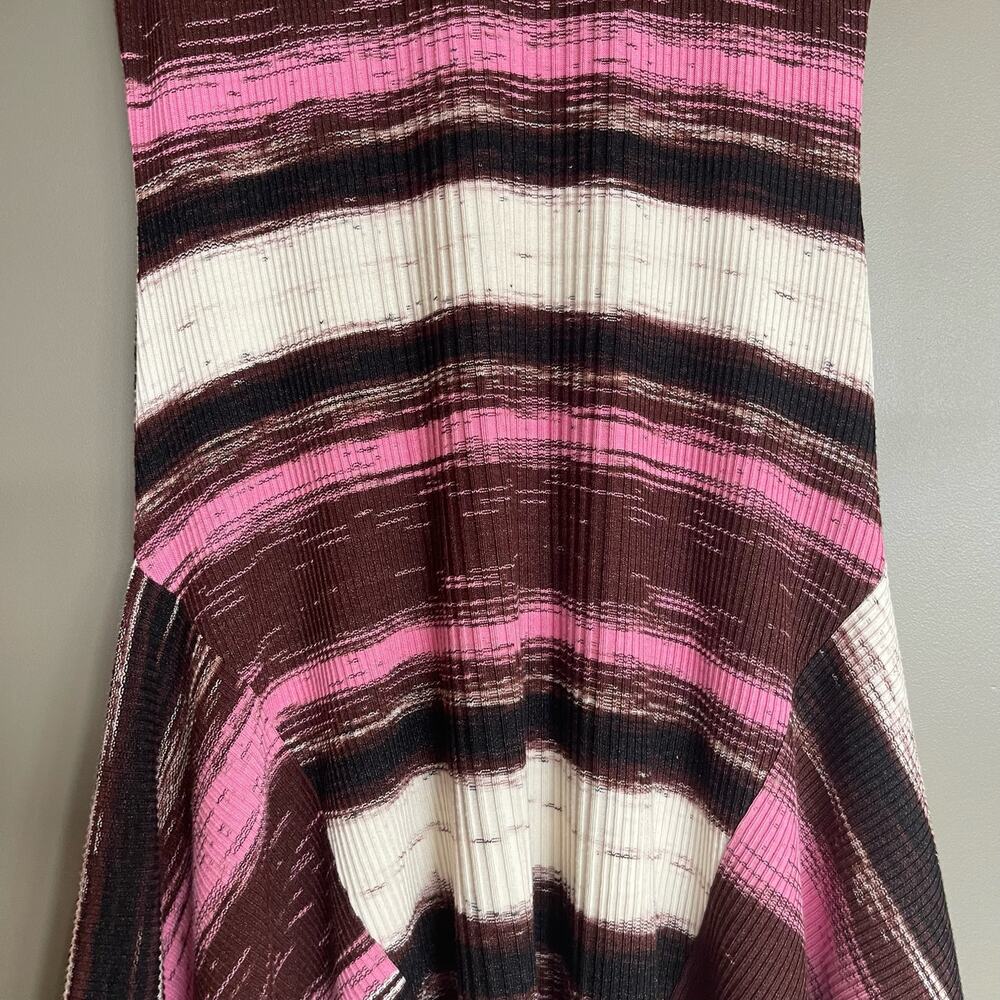 Opening Ceremony Delta Rib Knit Dress Size Medium Handkerchief Hem Pink Melange - Picture 10 of 16